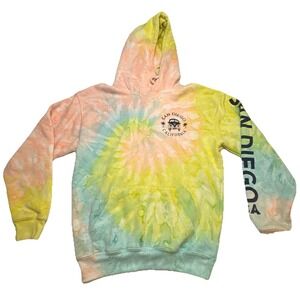 Dreamsicle San Diego California Tie Dye Hoodie Small Pastel VW Bus Peace Graphic